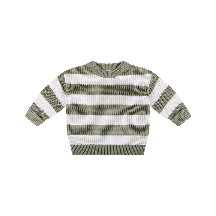 Knit Stripe Jumper - Olive Stripe