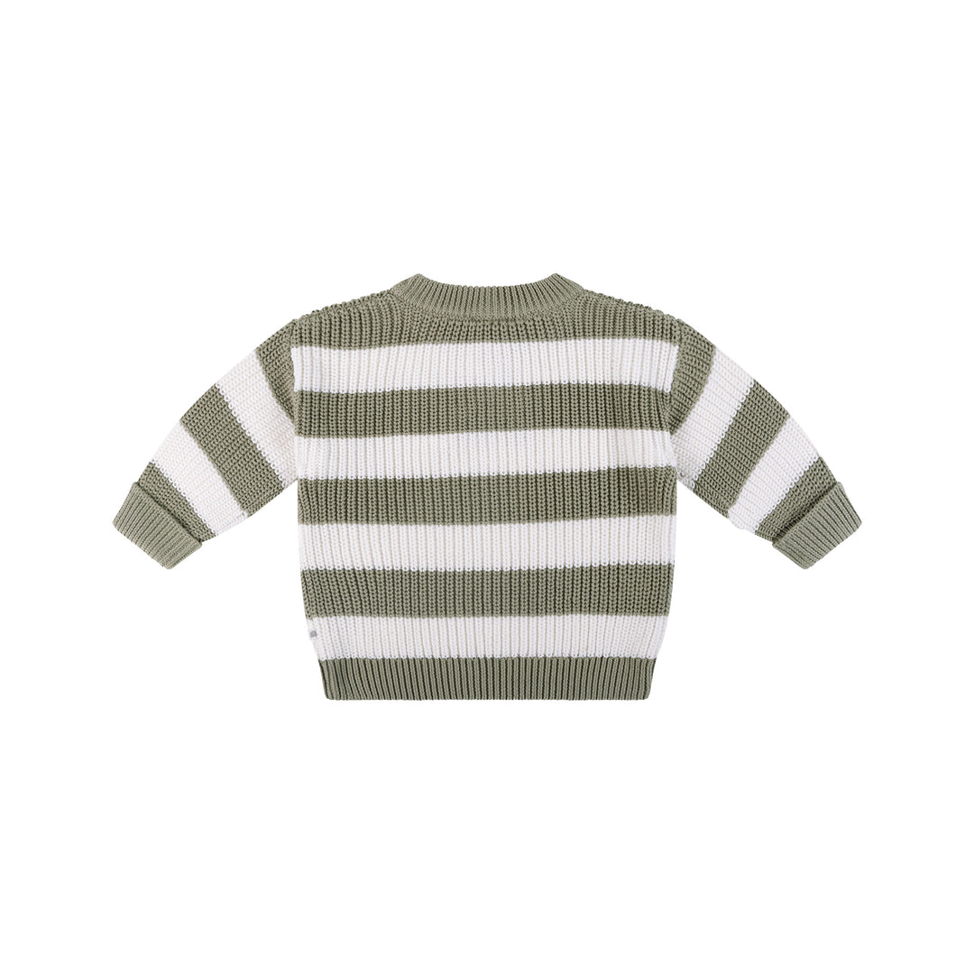Knit Stripe Jumper - Olive Stripe