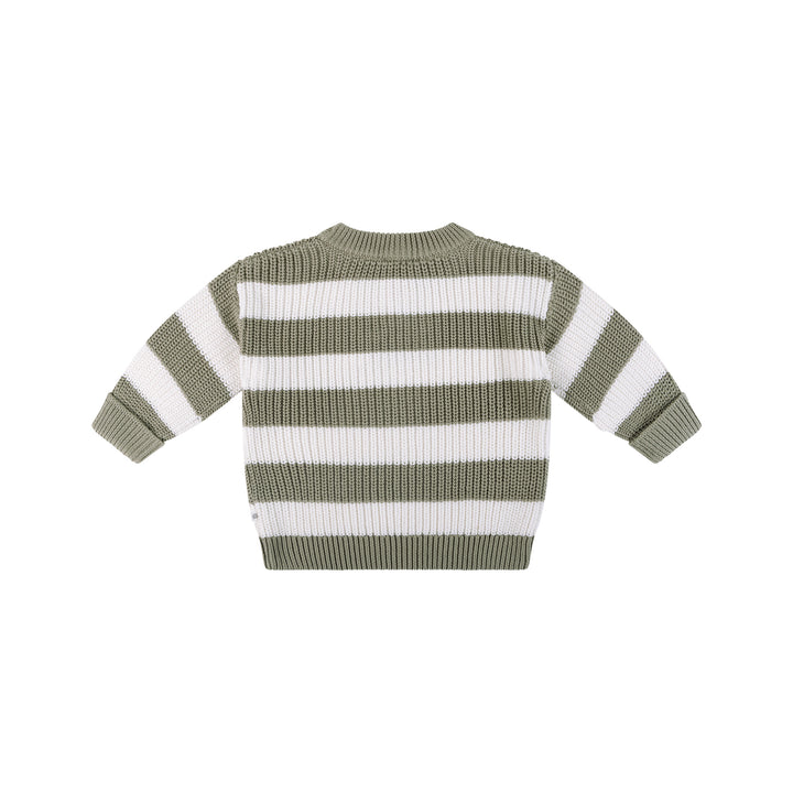 Knit Stripe Jumper - Olive Stripe