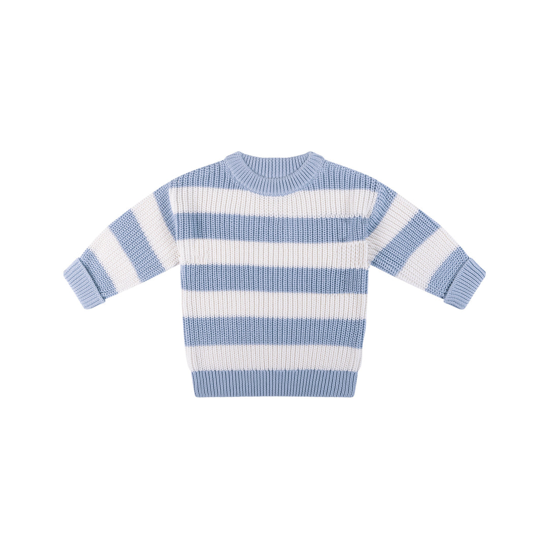 Knit Stripe Jumper - Sky Blue Stripe
