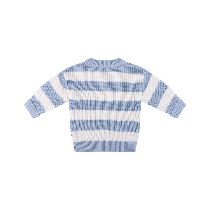 Knit Stripe Jumper - Sky Blue Stripe