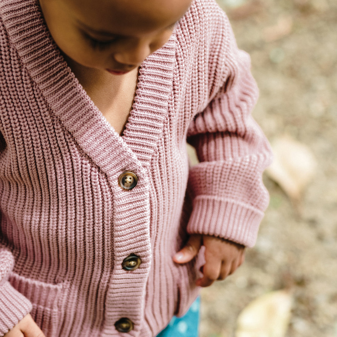 Knit Cardigan - Dusty Lilac