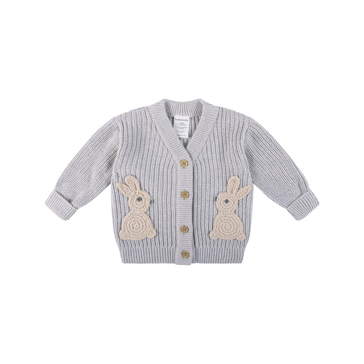 Knit Bunny Cardigan - Snow Marle