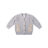 Knit Bunny Cardigan - Snow Marle
