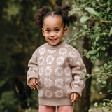 Knit Jumper - Grid Floral