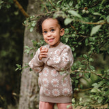 Knit Jumper - Grid Floral