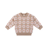 Knit Jumper - Grid Floral