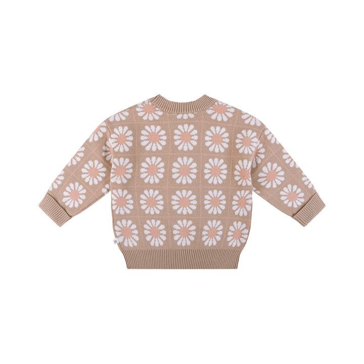 Knit Jumper - Grid Floral