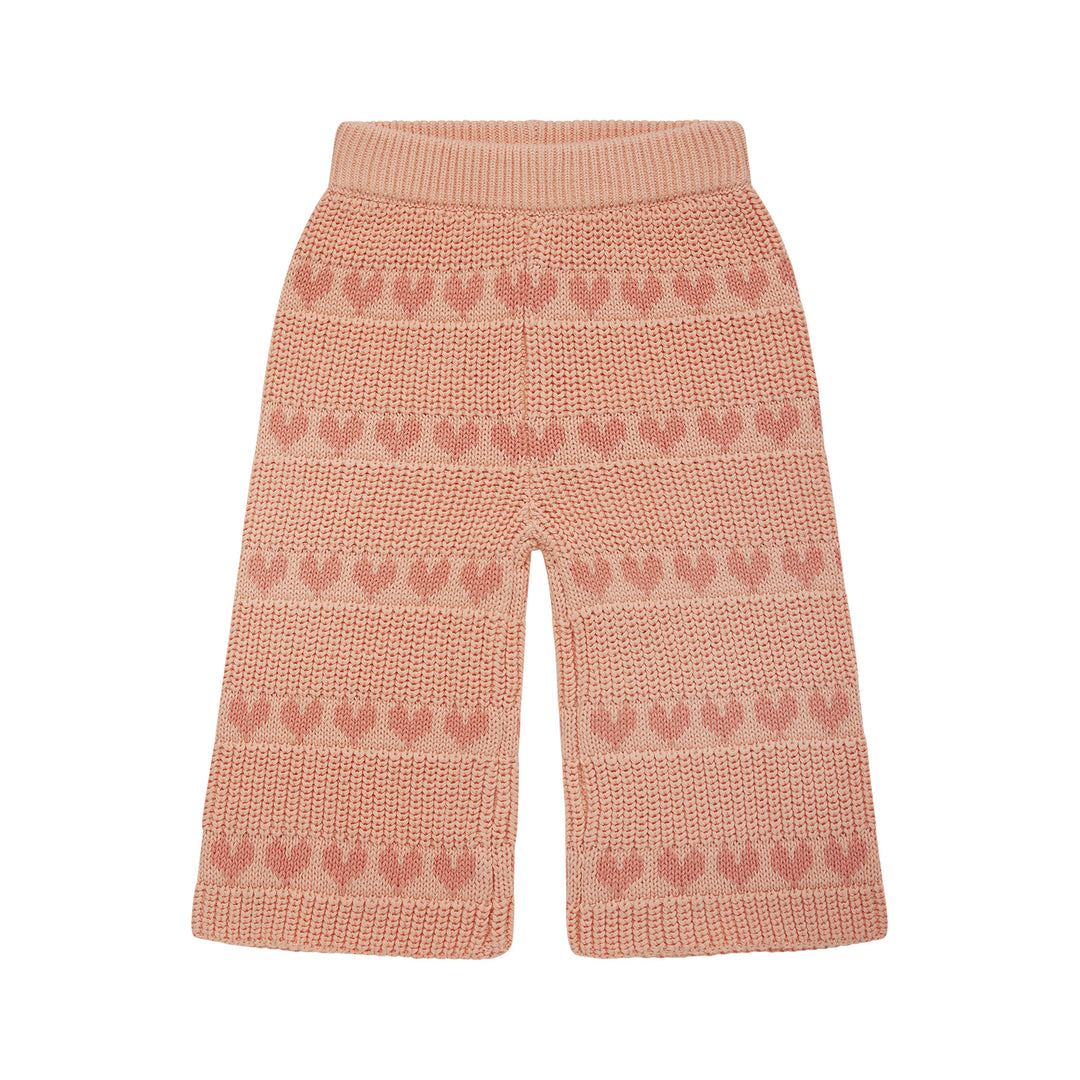 Knit Flare Pant - Pink Heart