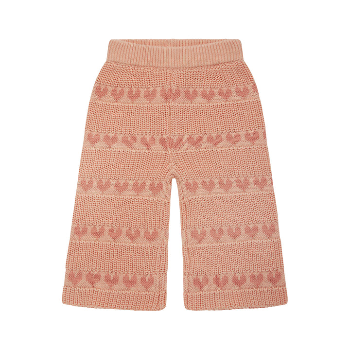Knit Flare Pant - Pink Heart