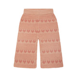 Knit Flare Pant - Pink Heart