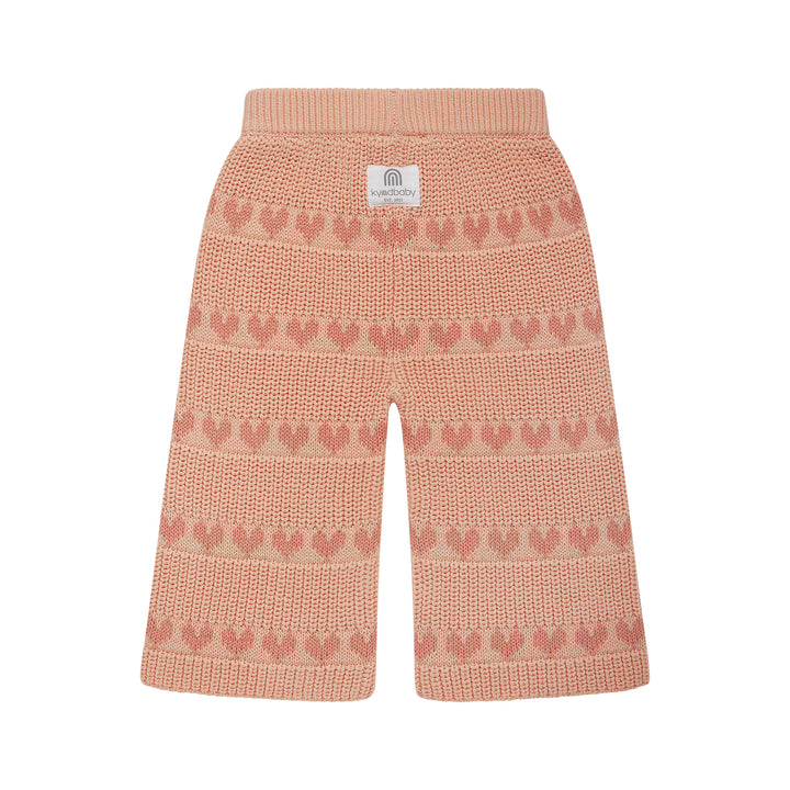 Knit Flare Pant - Pink Heart