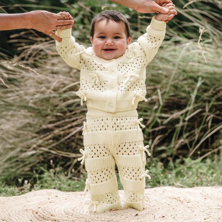 Knit Bow Pant - Ivory