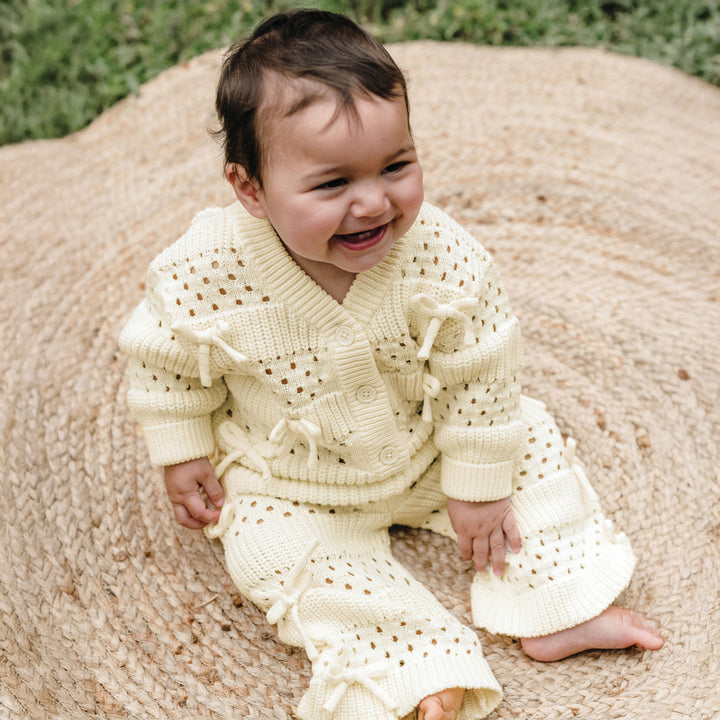 Knit Bow Pant - Ivory