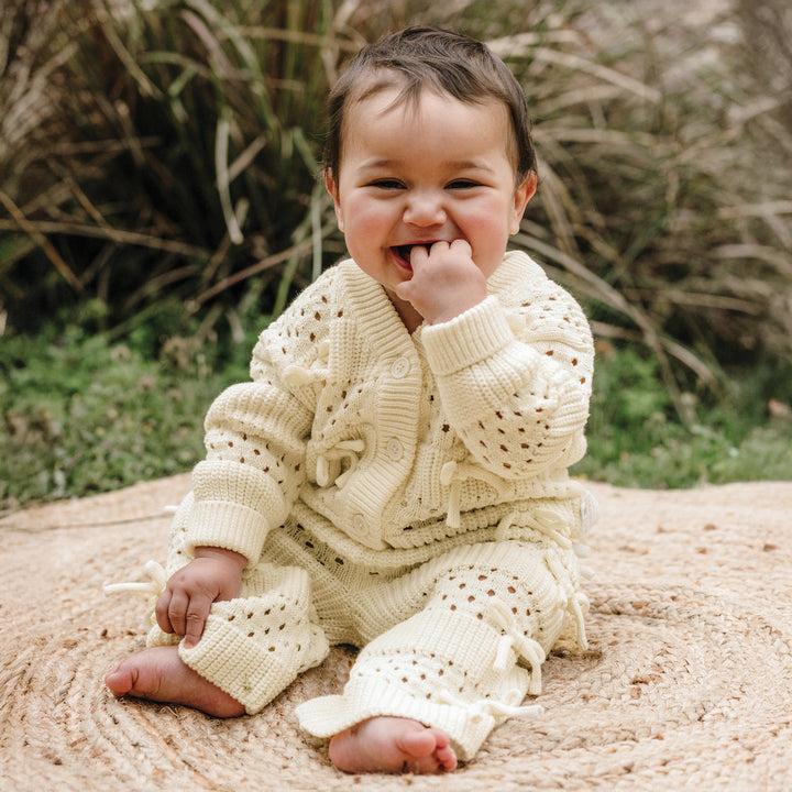 Knit Bow Pant - Ivory