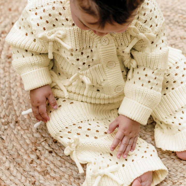Knit Bow Pant - Ivory