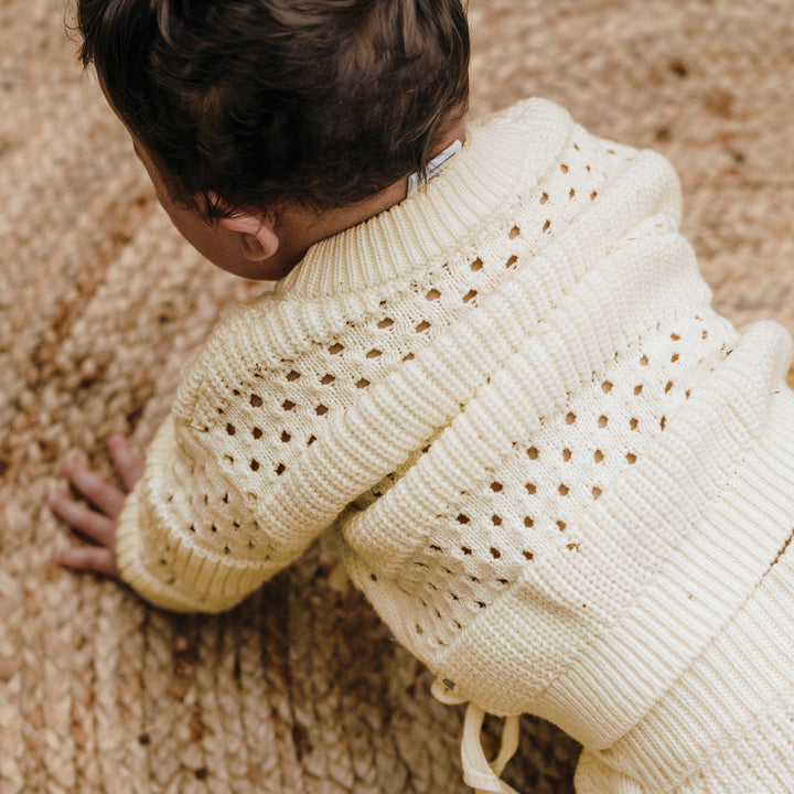 Knit Bow Cardigan - Ivory