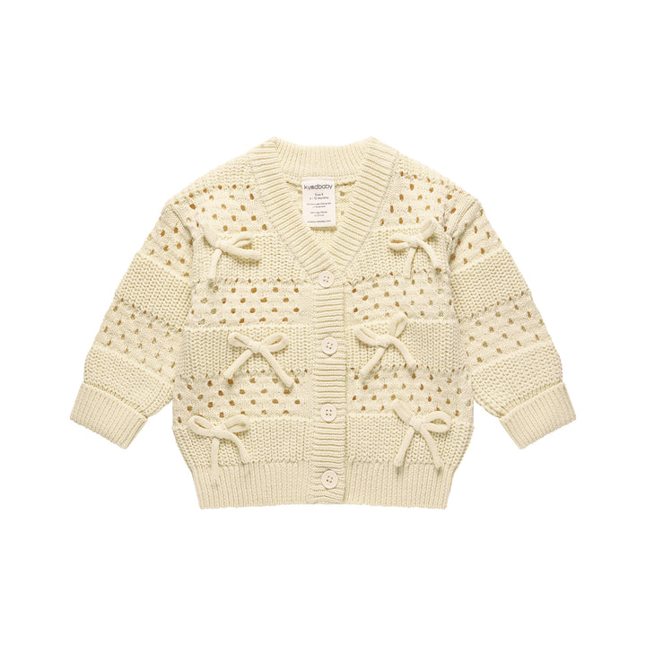 Knit Bow Cardigan - Ivory