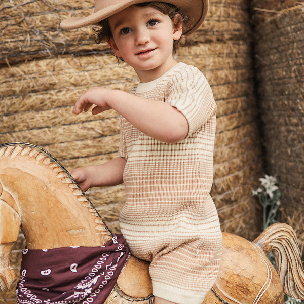 Knit Slouchy Romper - Mocha