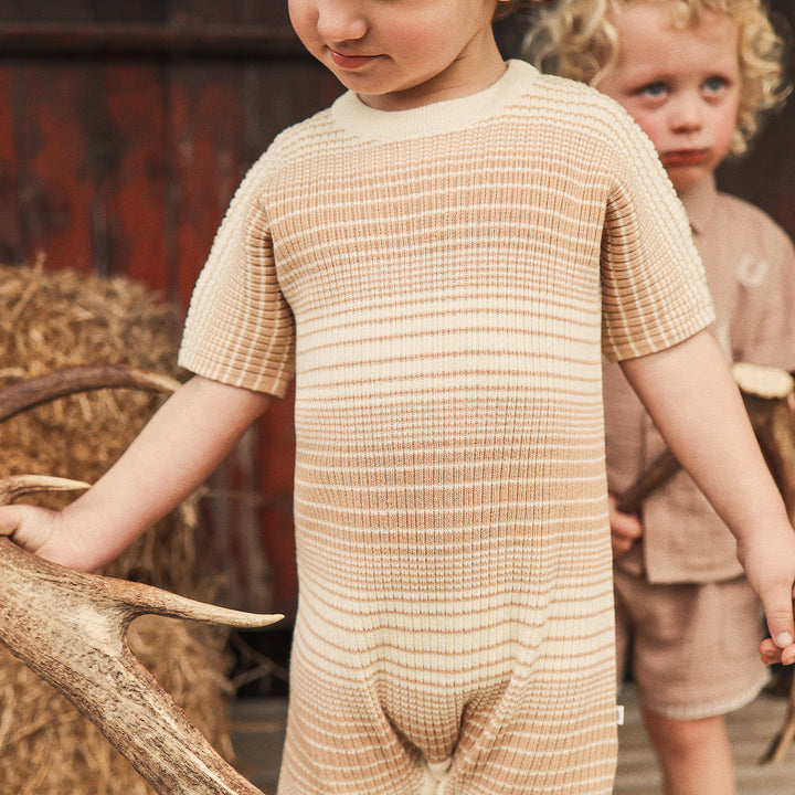 Knit Slouchy Romper - Mocha