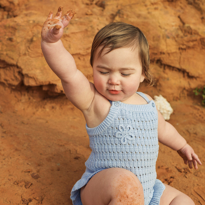 Crochet Romper - Blue