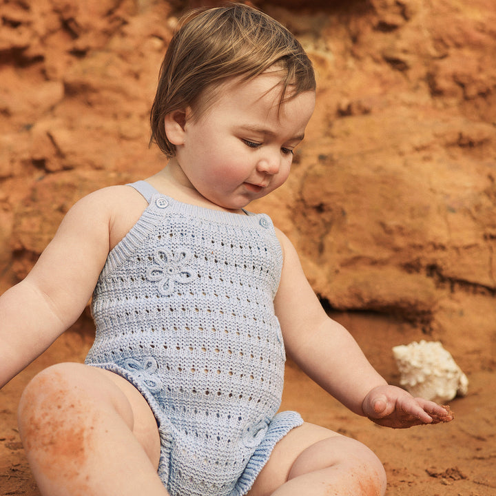 Crochet Romper - Blue