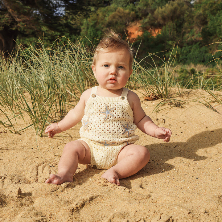 Crochet Romper - Coconut Star