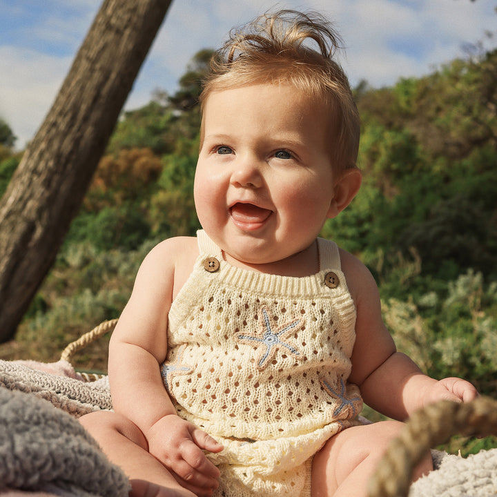 Crochet Romper - Coconut Star