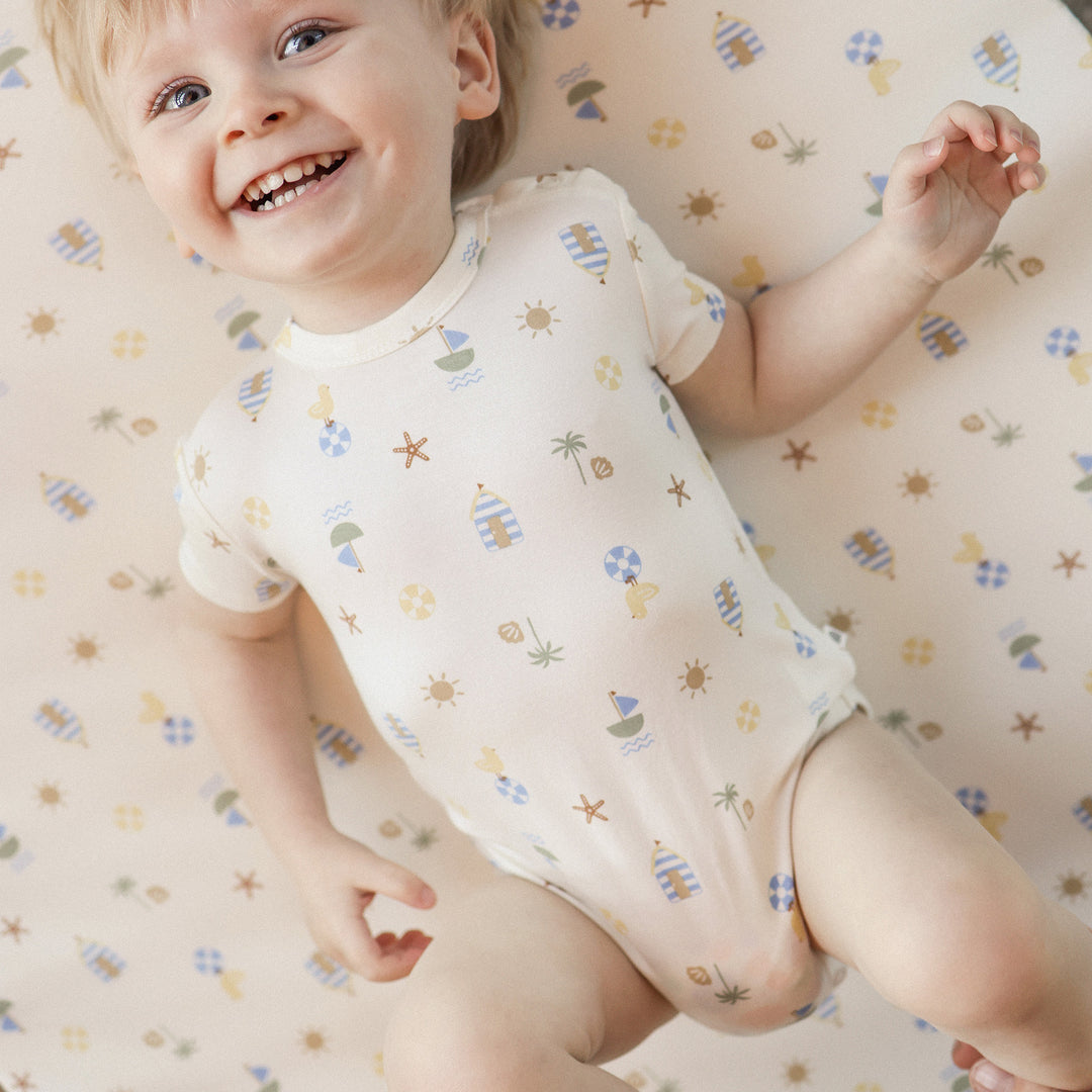 Fitted Cot Sheet - Beach Box