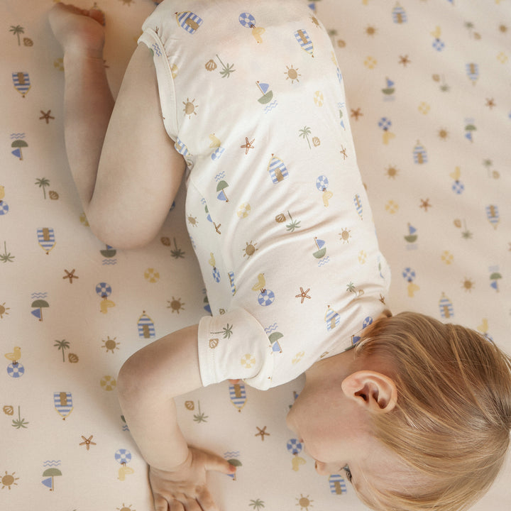 Fitted Cot Sheet - Beach Box