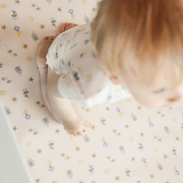 Fitted Cot Sheet - Beach Box