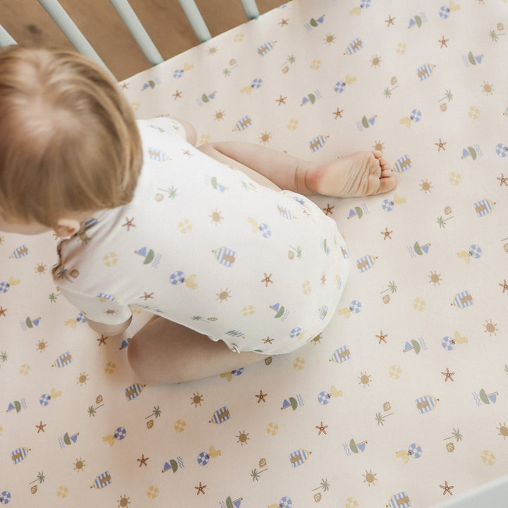 Fitted Cot Sheet - Beach Box