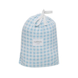 Fitted Cot Sheet - Blue Gingham
