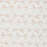 Fitted Cot Sheet - Ivory Bow