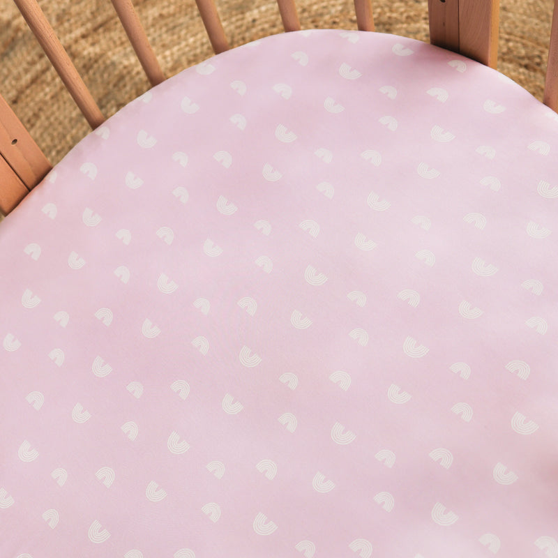 Fitted Cot Sheet - Lilac Rainbow