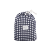 Fitted Cot Sheet - Navy Gingham