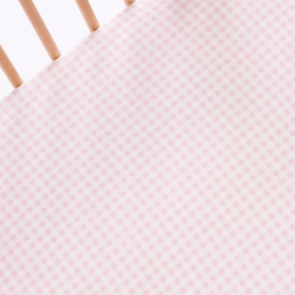 Fitted Cot Sheet - Orchid Gingham