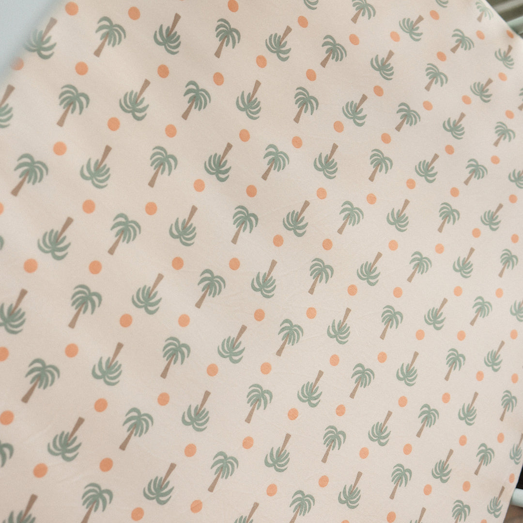 Fitted Cot Sheet - Palm Sunset
