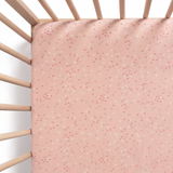 Fitted Cot Sheet - Pink Heart
