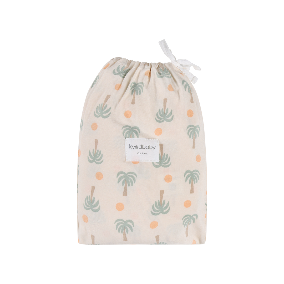 Fitted Cot Sheet - Palm Sunset