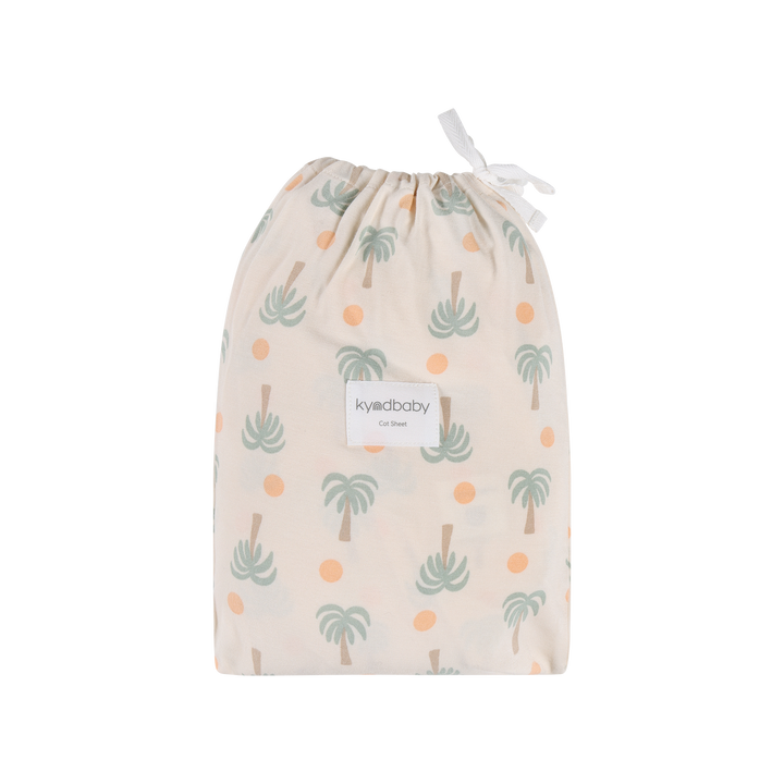 Fitted Cot Sheet - Palm Sunset