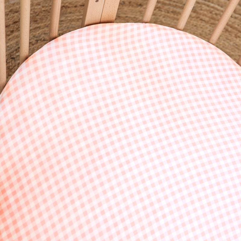 Fitted Cot Sheet - Petal Gingham