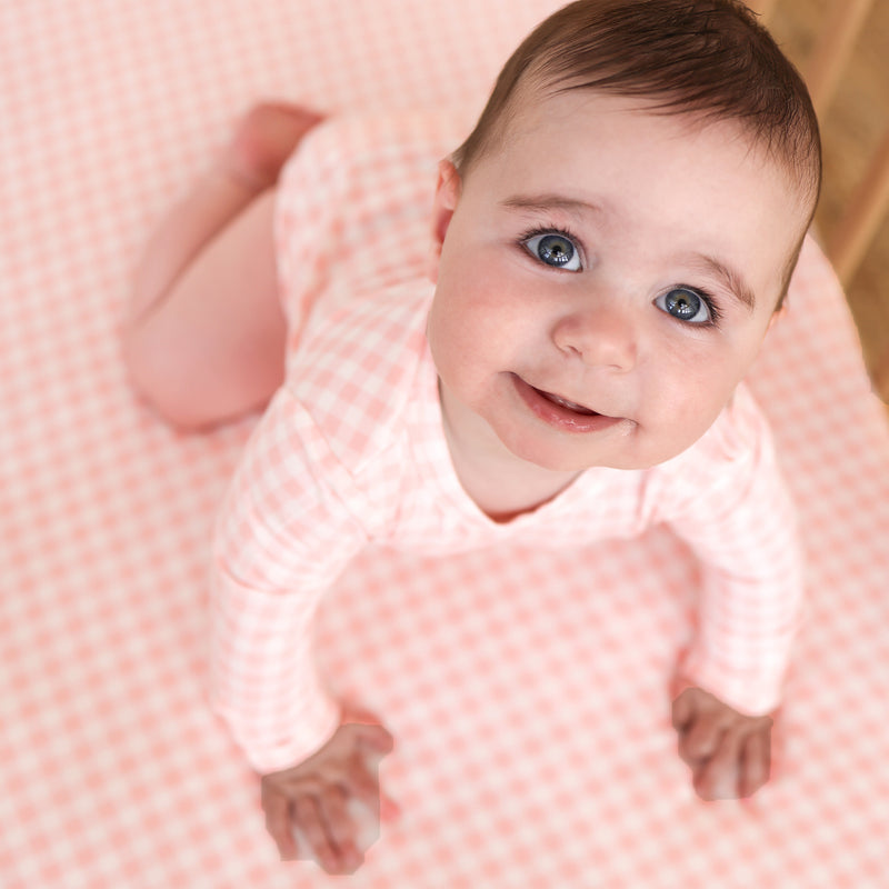 Fitted Cot Sheet - Petal Gingham