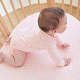 Fitted Cot Sheet - Petal Gingham