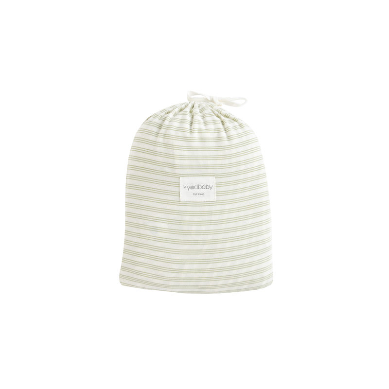 Fitted Cot Sheet - Sage Stripe