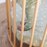 Fitted Cot Sheet - Sage Rainbow