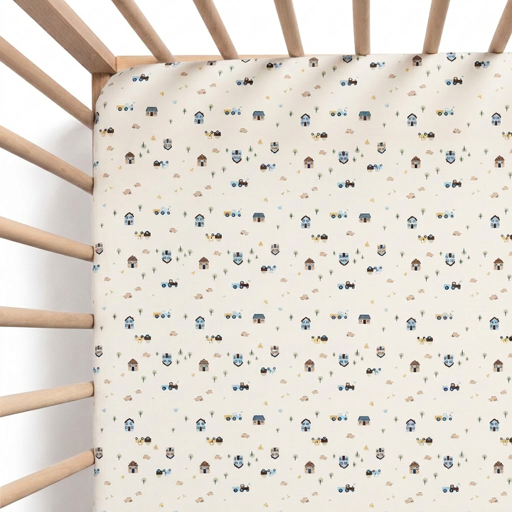 Fitted Cot Sheet - Pasture
