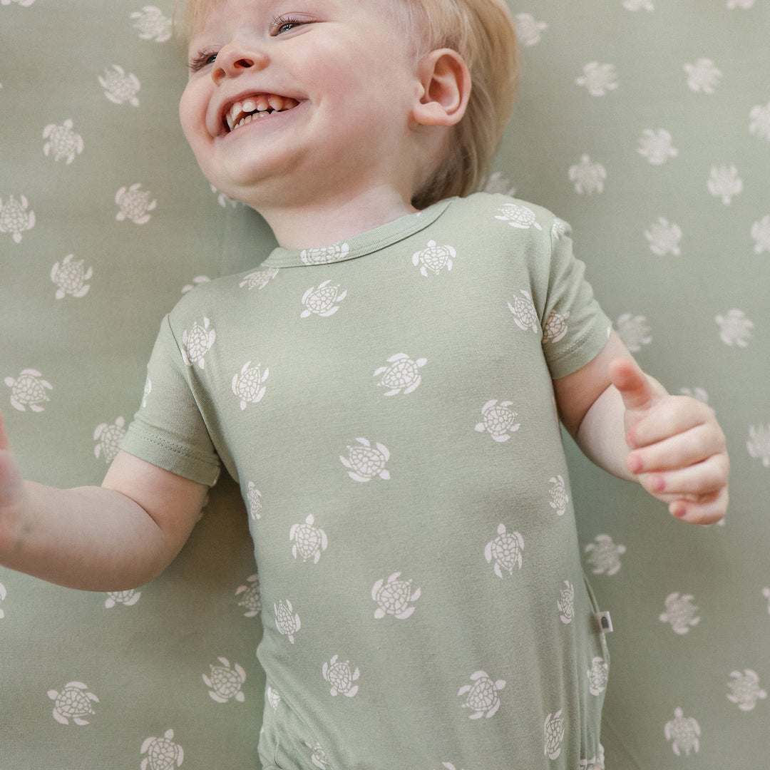 Fitted Cot Sheet - Turtle