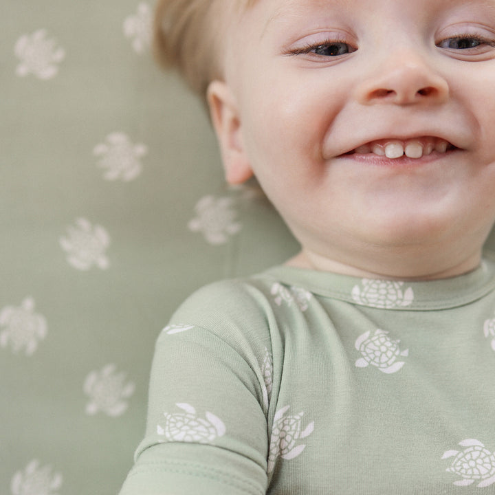 Fitted Cot Sheet - Turtle