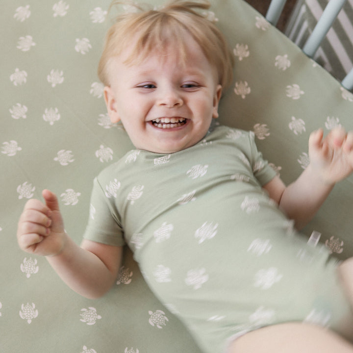 Fitted Cot Sheet - Turtle